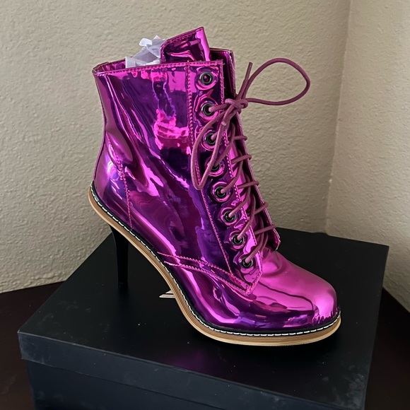 Magenta combat heels - Picture 7 of 8